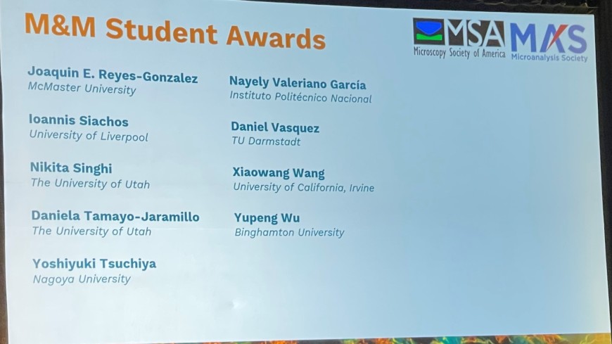 M&M Student Scholar Award Daniel Vasquez, Salt Lake City, 28 July 2025 
