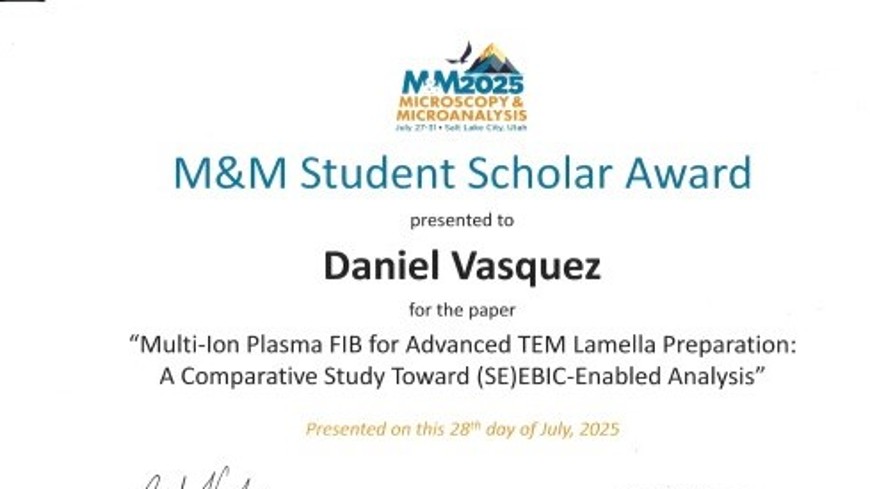 M&M Student Scholar Award 2025 D. Vasquez