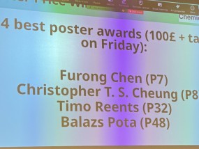 Furong Chen's award for best poster at LJC Meeting in Cambridge 1-5 September 2025